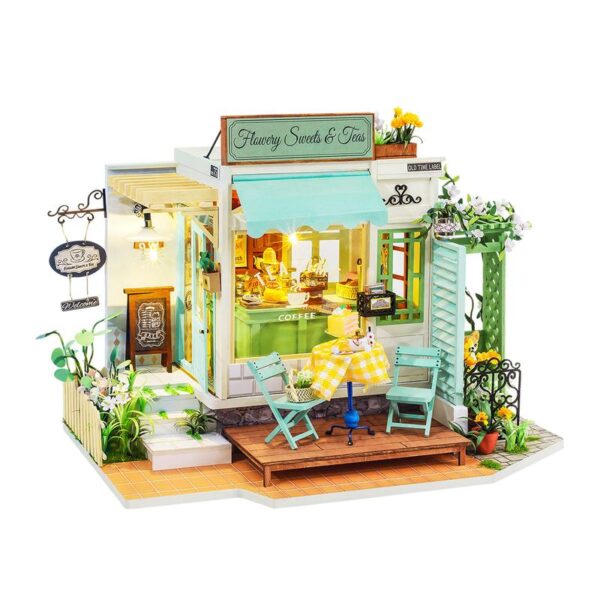 DIY Miniatyyritalo Flowery Sweets & Teas -Teehuone / kahvila