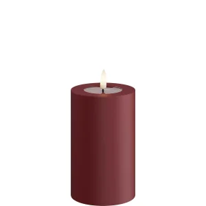 Led-kynttilä ulkokäyttöön Tummanpunainen (Bordeaux) halk. 7,5 cm