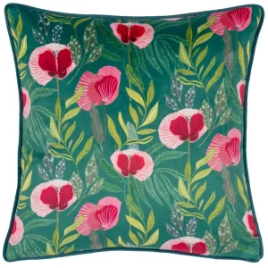 Tyynynpäällinen Unikko - Poppy turkoosi 43 x 43 cm