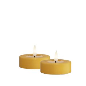 Murrettu keltainen (Curry) Jumbo led tuikku 2 kpl