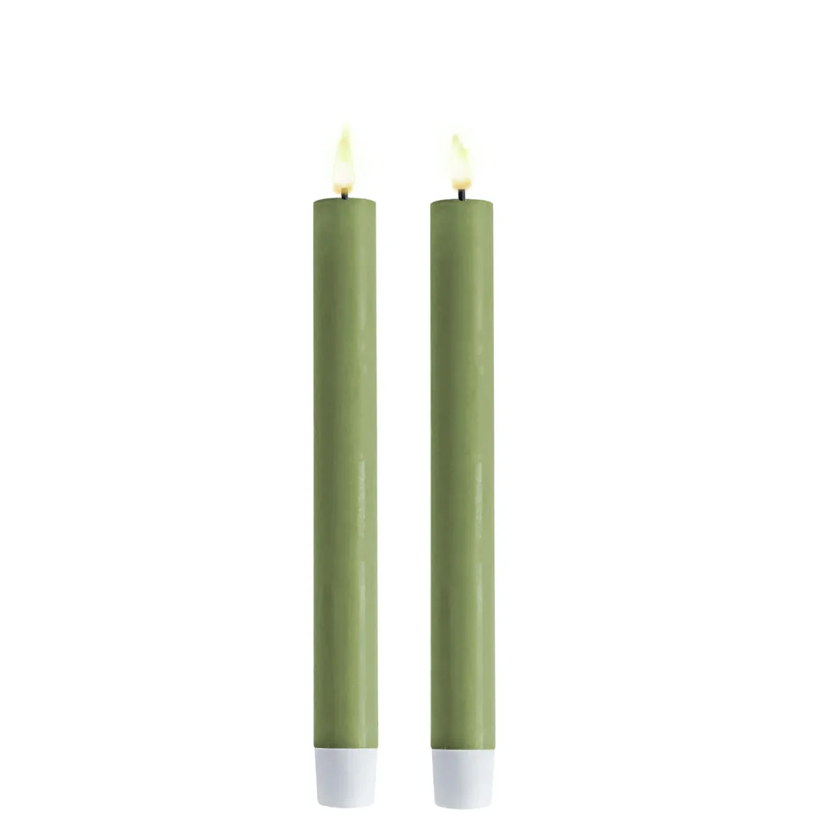 Oliivinvihreä (Olive Green) Led kruunukynttilä kork. 24 cm 2 kpl - Image 2