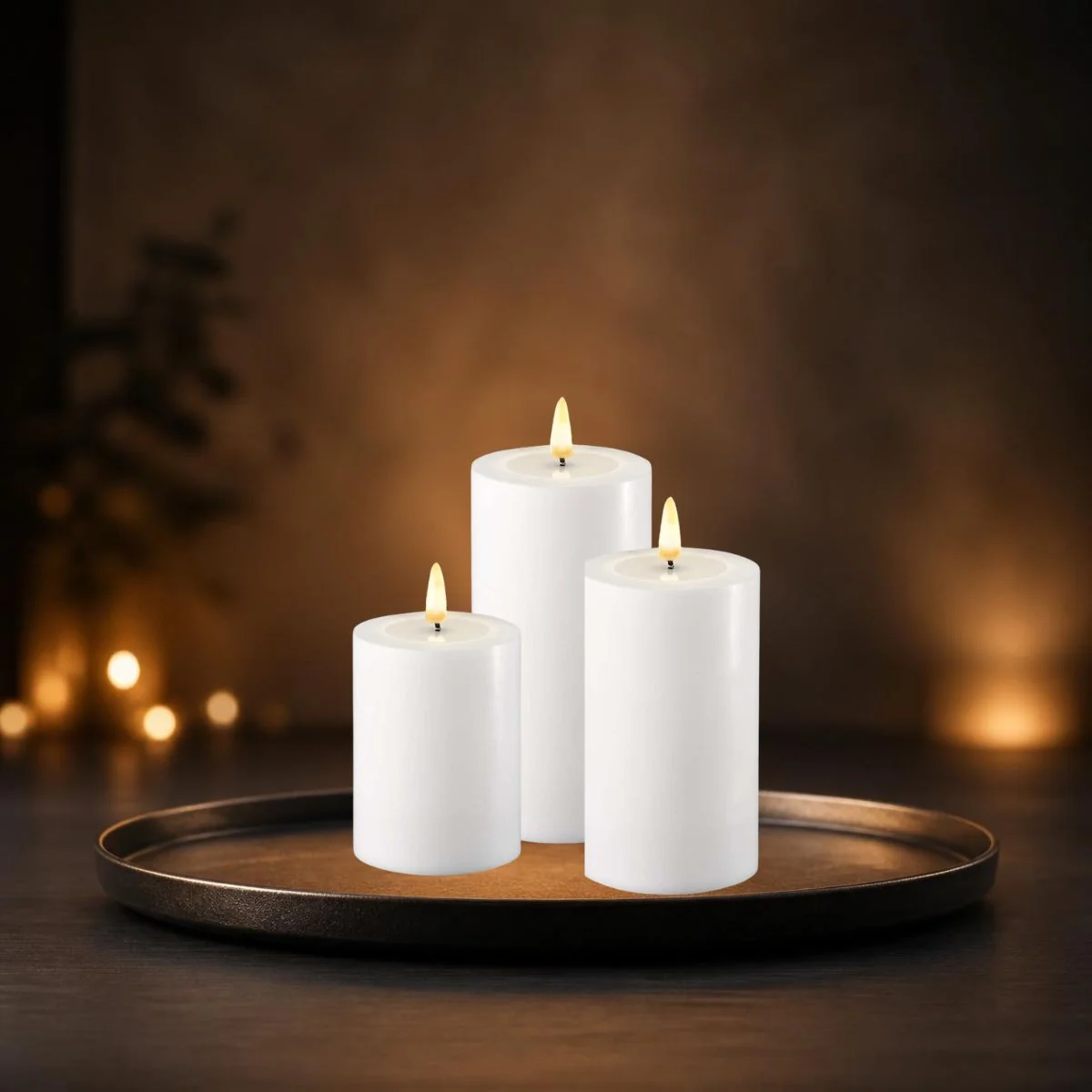 Led-kynttilät 3 kpl setti - Valitse väri (kermanvalkoinen, valkoinen tai hiekanruskea) - Image 6